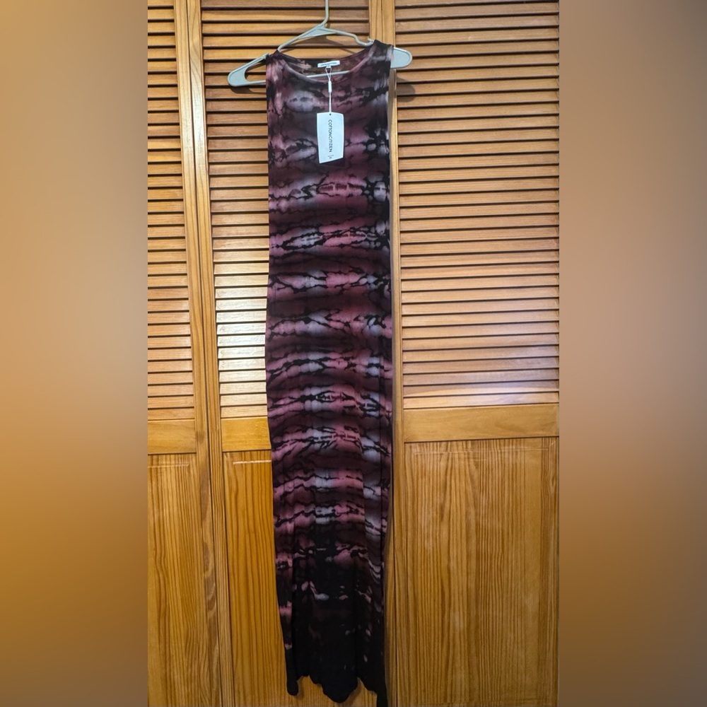 Cotton Citizen Burgundy Black Maxi Dress - Size Small - Picture 5 of 5